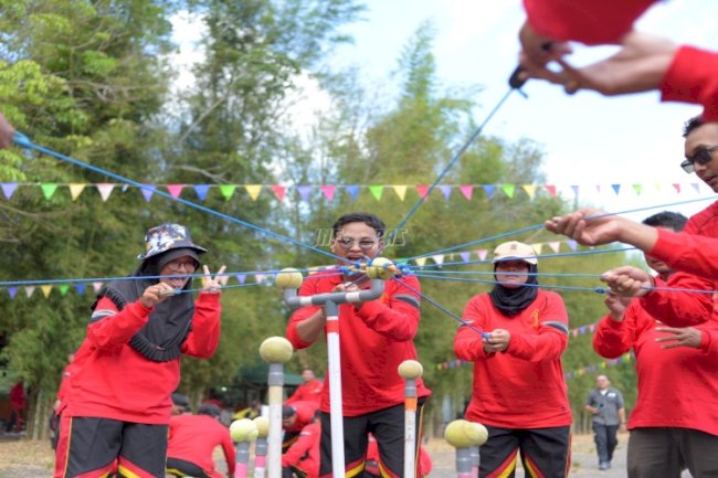 Outbound Lapas Narkotika Karang Intan Perkuat Kerja Sama dan Kekompakan Petugas
