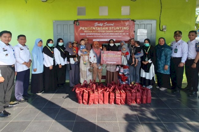 Dukung Pencegahan Stunting, Rutan Tanah Grogot Salurkan Bantuan Sosial