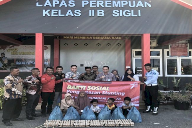 Lapas Perempuan Sigli Bagikan Sembako dan Asupan Penambah Gizi Anak