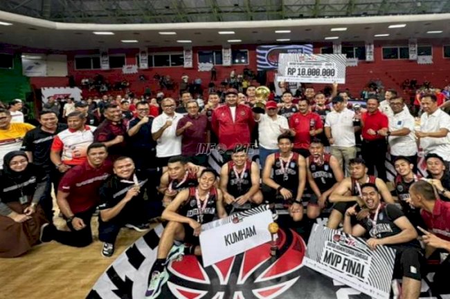 Tim Bola Basket Kemenkumham Sabet Juara I Kapolri Cup Antar Lembaga