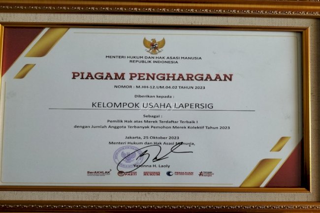 Kelompok Usaha Lapas Perempuan Sigli Raih Penghargaan pada Festival Merek Indonesia