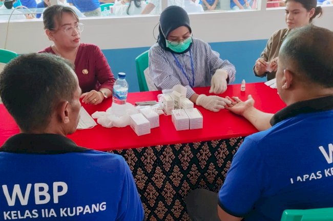 Lapas Kupang Gandeng KPA dan Dinkes Adakan Sosialisasi dan Pemeriksaan HIV/AIDS bagi Warga Binaan