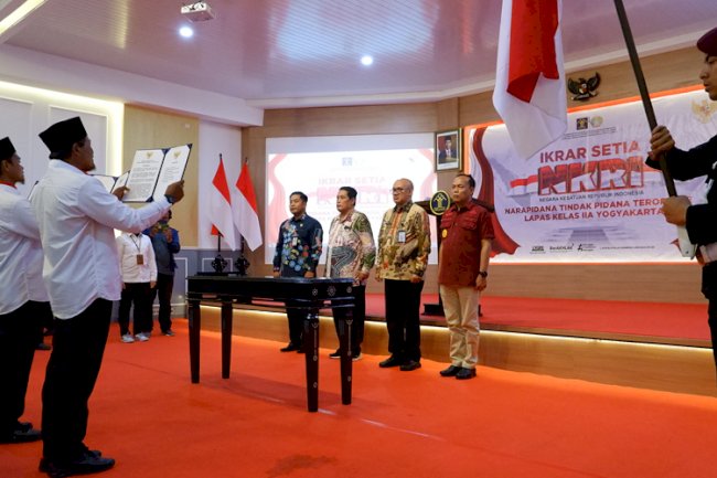 Tiga Napiter Lapas Yogyakarta Ucapkan Ikrar Setia kepada NKRI