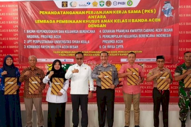 Tingkatkan Program Pembinaan, LPKA Banda Aceh Teken PKS dengan 6 Lembaga Daerah