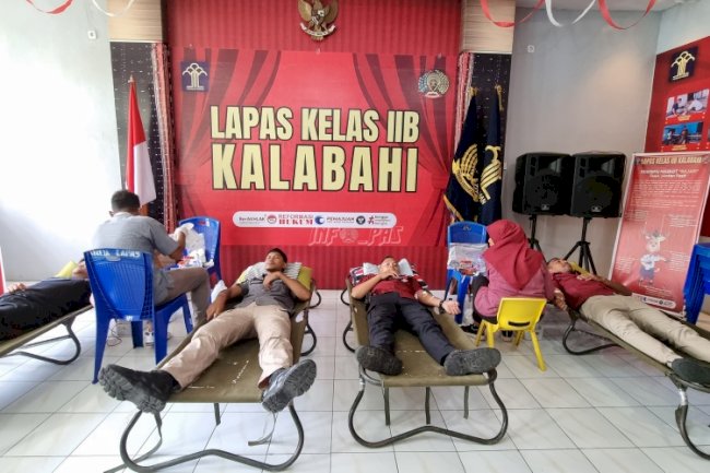 Sambut Hari HAM Sedunia Ke-75, Lapas Kalabahi Gelar Kegiatan Donor Darah