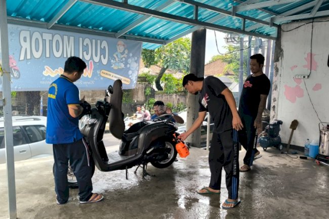 Vakum Selama Pandemi, Asimilasi Cuci Motor Lapas Tabanan Kembali Dibuka