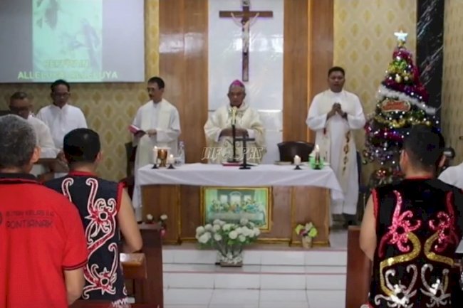 Rutan Pontianak Gelar Natal Bersama Uskup Agung Pontianak