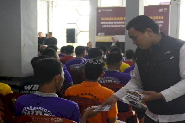 Warga Binaan Lapas Narkotika Karang Intan Antusias Ikuti Sosialisasi Pemilu 2024