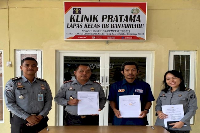 Optimalkan Pelayanan Kesehatan Warga Binaan, Lapas Banjarbaru Teken PKS dengan Apoteker