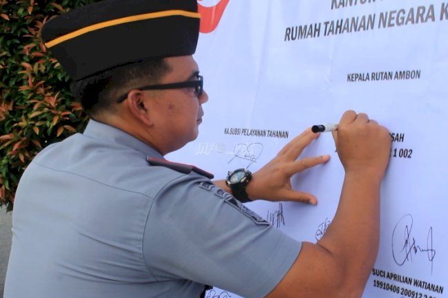 UPT Pemasyarakatan Maluku Deklarasikan Komitmen dan Janji Kinerja Tahun 2024