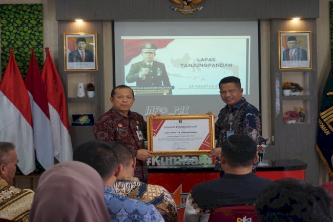 Nilai Mutu Sangat Baik, Lapas Tanjungpandan Raih Penghargaan Terbaik I Survei Pelayanan Publik