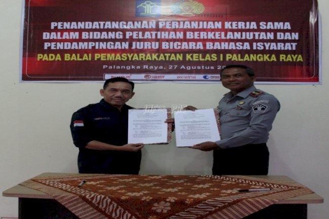 Tingkatkan Pelayanan, Bapas Palangka Raya Teken PKS dengan SLBN 1 Palangka Raya