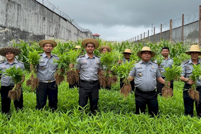 Lapas Banjarbaru Panen 150 Kg Kangkung Jumbo