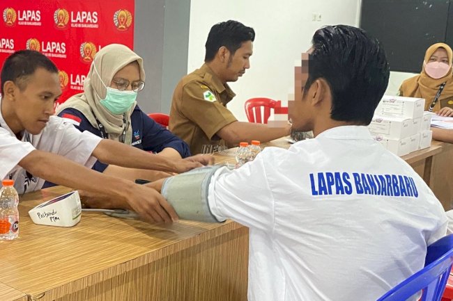 Lapas Banjarbaru Gandeng Puskesmas Cempaka, 300 Warga Binaan Jalani VCT Mobile
