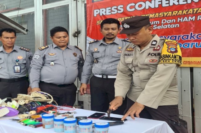 Razia Bersama APH, Lapas Banjarbaru Tunjukkan Komitmen Berantas Halinar
