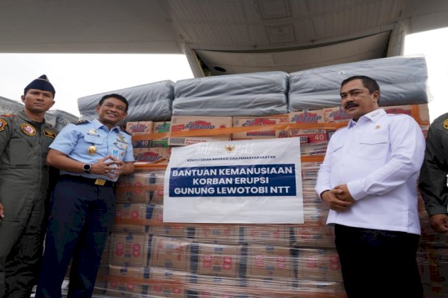 Aksi Peduli Kementerian Imipas, Kirim Bantuan untuk Korban Erupsi Gunung Lewotobi 