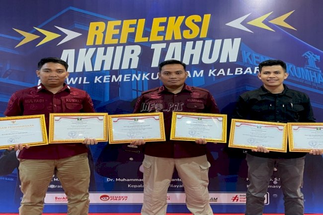 Rutan Pontianak Borong Tiga Penghargaan pada Refleksi Akhir Tahun Kanwil Kemenkum Kalbar
