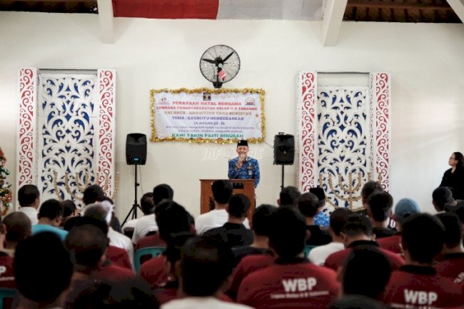 Damai Kasih Natal, Warga Binaan Nasrani Lapas Tabanan Jalani Ibadah Kebaktian