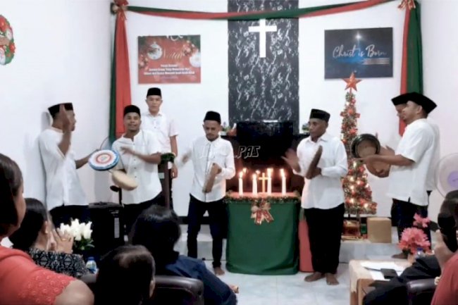 Warga Binaan Muslim Mainkan Hadrah di Perayaan Natal, Bukti Toleransi di Lapas Wahai