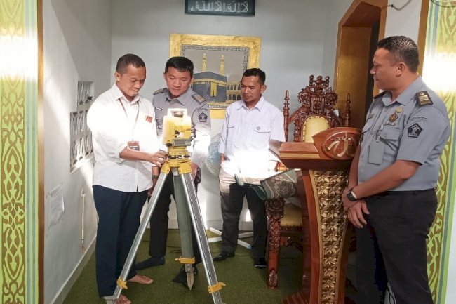 Lapas Pangkalpinang Gandeng Kemenag Lakukan Kalibrasi Ulang Arah Kiblat