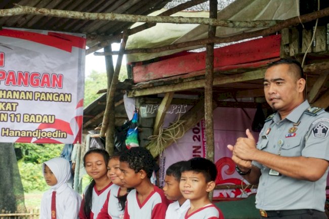 Lapas Tanjungpandan Kemas Pelatihan Kemandirian, Warga Binaan dan Siswa SD Panen Hasil Ketahanan Pangan