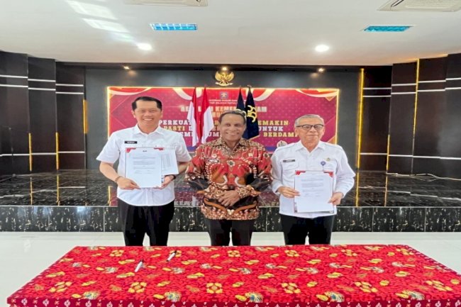 Kanwil Ditjenpas Papua Barat Sepakati Perjanjian Penggunaan Sementara BMN dengan Kanwil Kemenkum Papua Barat