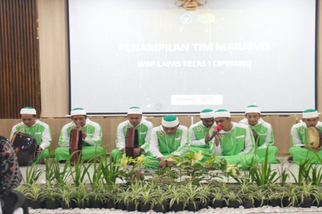 Hadrah Warga Binaan Hiasi Peringatan Isra Mikraj di Lapas Cipinang