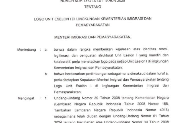 Keputusan Menteri Imigrasi dan Pemasyarakatan tentang Logo Unit Eselon I di Lingkungan Kementerian Imigrasi dan Pemasyarakatan