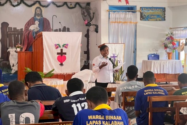 Lapas Kalabahi Gandeng Kemenag Kab. Alor Gelar Ibadah Warga Binaan Kristiani