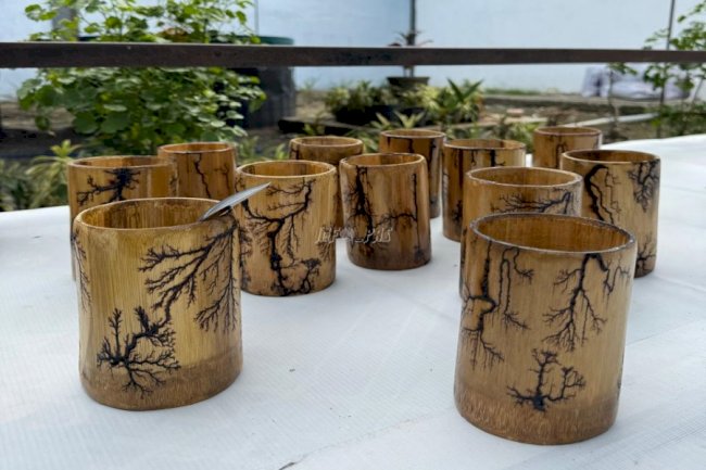 Anak Binaan LPKA Medan Olah Bambu Jadi Karya Seni