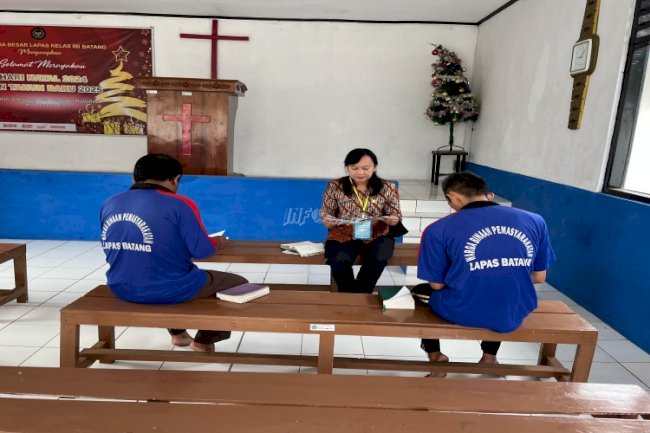 Warga Binaan Nasrani Lapas Batang Laksanakan Kegiatan Kerohanian di Gereja El Sadai 
