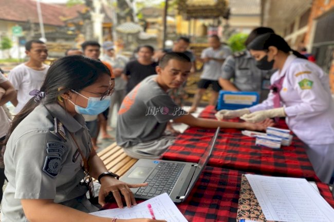 Rutan Negara Gandeng Puskesmas 1 Negara Laksanakan Skrining TBC bagi Warga Binaan 