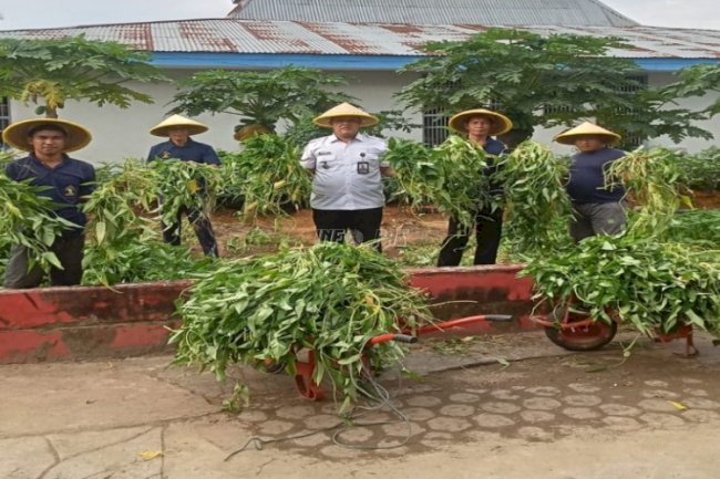 Lapas Jambi Panen Kangkung 300 Kebat