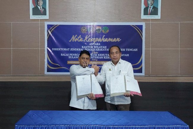  Perkuat Kolaborasi Penegakan Hukum, Kanwil Ditjenpas Sulteng-Balai Gakkumhut Teken MoU