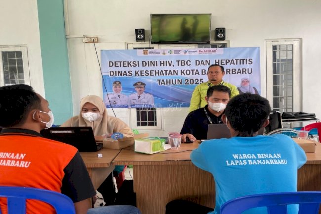 Lapas Banjarbaru Gandeng Dinkes Banjarbaru dan Puskesmas Cempaka, 213 Warga Binaan Jalani VCT Mobile