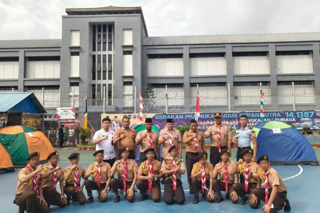 Bangun Karakter, Anak Binaan LPKA Medan Ikuti Perkemahan Pramuka Pemasyarakatan