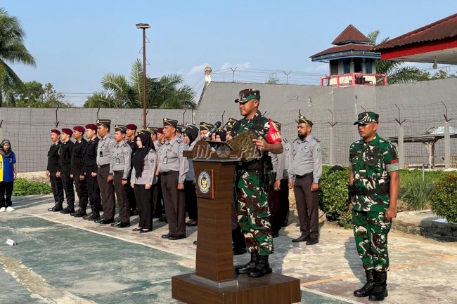Lapas Muara Bungo Upacara Bersama Dandim, Tanamkan Semangat Kebangsaan Warga Binaan