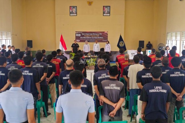Siap Gunakan Hak Pilih, Warga Binaan Lapas Pangkalpinang Ikuti Sosialisasi Pilwakot Ulang