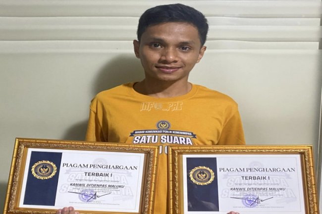 Kolaborasi Apik Lapas Wahai, Kanwil Ditjenpas Maluku Peringkat I Kategori Laporan Program Akselerasi dan Publikasi Berita Website Kemenimipas