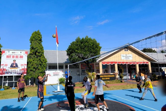 Pertandingan Final Voli di Lapas Kalabahi Meriahkan HUT Ke-80 RI