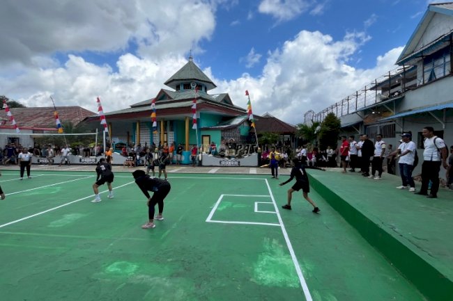 Lapas Perempuan Ambon Ungguli Kanim Ambon pada Laga Perdana Turnamen Voli HUT Ke-80 RI