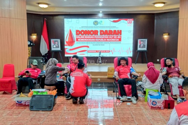 Kanwil Ditjenpas Kaltim Peduli Kemanusiaan lewat Kegiatan Donor Darah