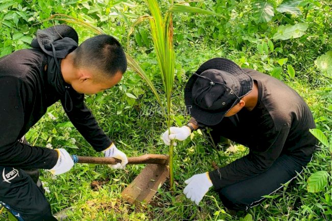 Dukung Ketahanan Pangan, Lapas Nirbaya Tanam 280 Tunas Pohon Kelapa