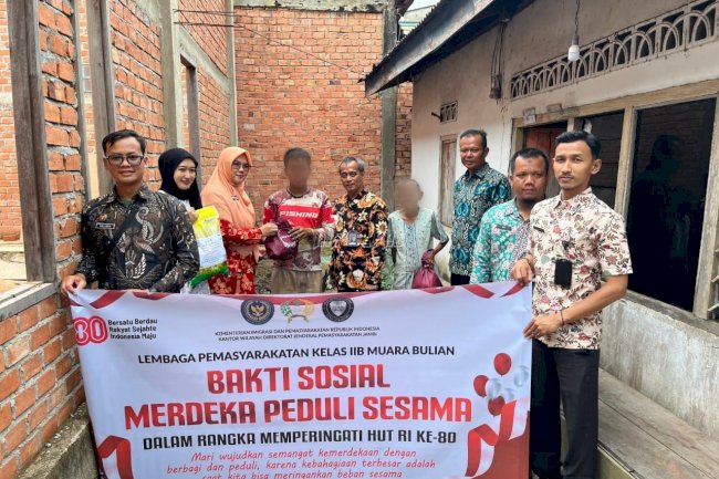 Lapas Muara Bulian Tebar Kepedulian Lewat Bakti Sosial HUT Ke-80 RI