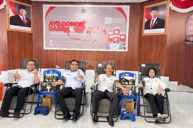 Semarakkan HUT Ke-80 RI, Lapas Perempuan Ambon Ikuti Aksi Donor Darah