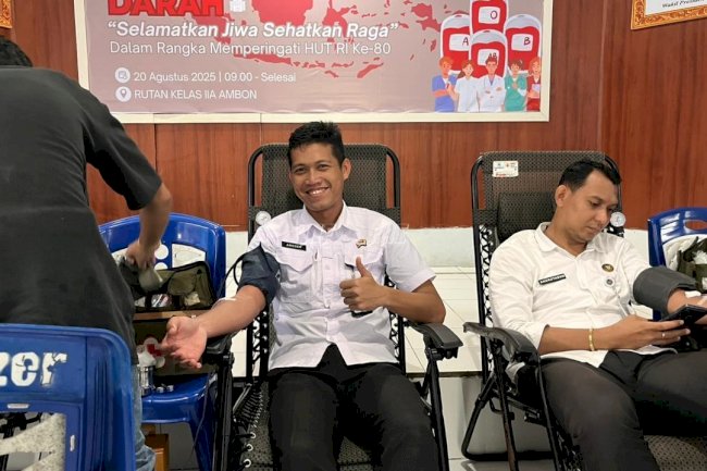 Peduli Sesama, Kanwil Ditjenpas Maluku Gandeng PMI Gelar Donor Darah
