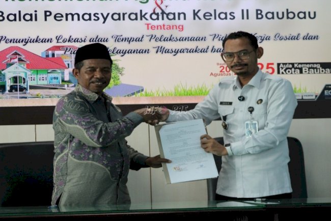 Bapas Baubau dan Kemenag Kota Baubau Sepakati PKS Penyediaan Lokasi Pelaksanaan Pidana Kerja Sosial