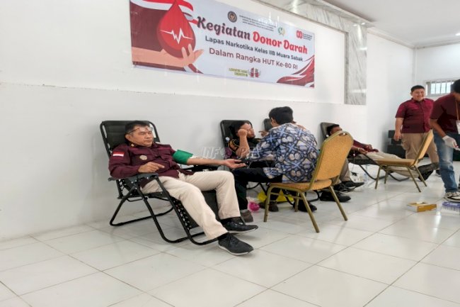 Gandeng PMI Prov. Jambi, Lapas Narkotika Muara Sabak Gelar Kegiatan Donor Darah
