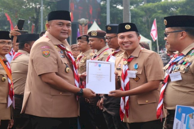 Gebyar Hari Pramuka Ke-64, Kalapas Cibinong Raih Penghargaan Panca Warsa I 