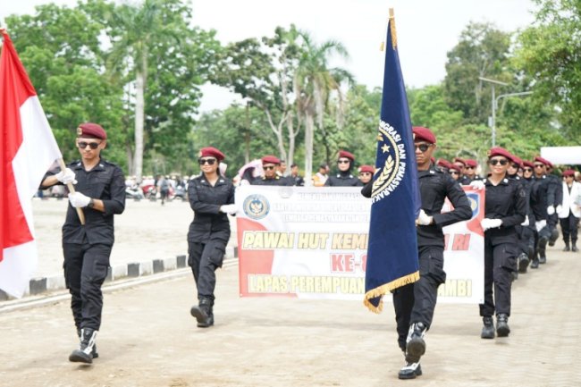 Lapas Perempuan Jambi Meriahkan Pawai Pembangunan di Kab. Muaro Jambi